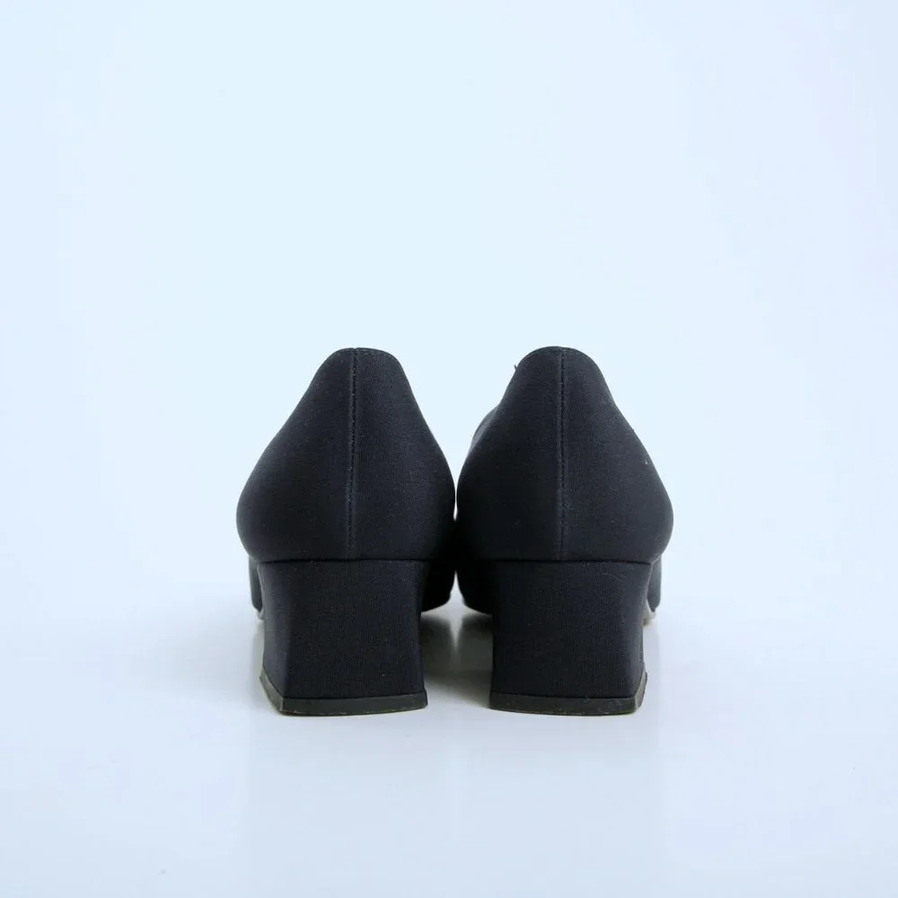 Stuart Weitzman Navy‎ Embellished Closed Toe Block Heel Pumps in Navy Size 9